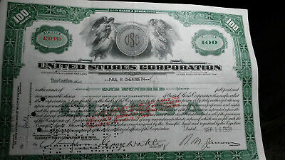 United Stores Stock Certificate From The 1930s