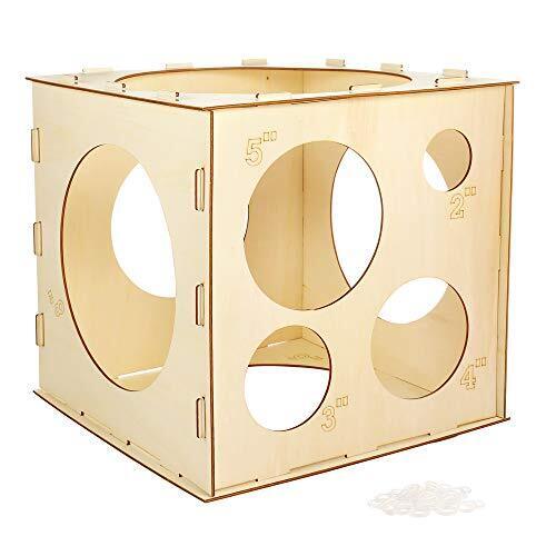Auihiay 2-10 Inch Collapsible Wood Balloon Sizer Box Cube, Balloon Size