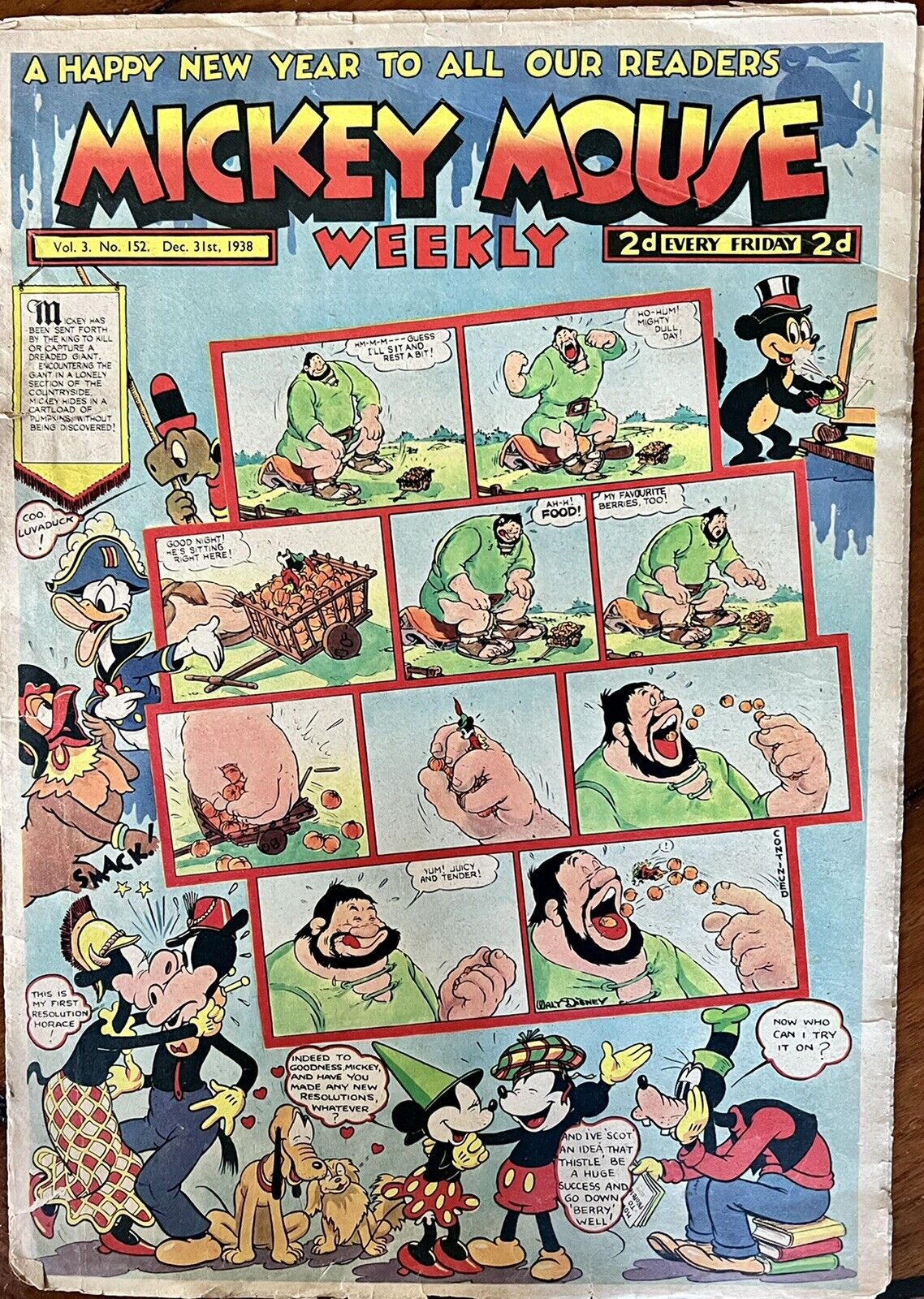 Walt Disney Mickey Mouse Weekly - Large Format Comic - December 31, 1938