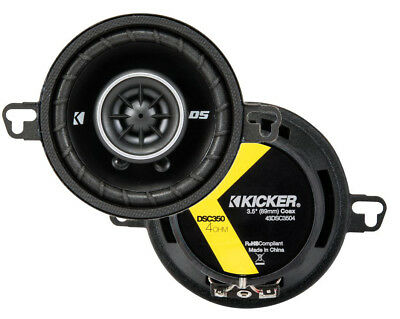 Kicker 3.5" 80 Watt 2-way Car Audio Speakers Dsc35 Ds35 Coax, Set Of 2