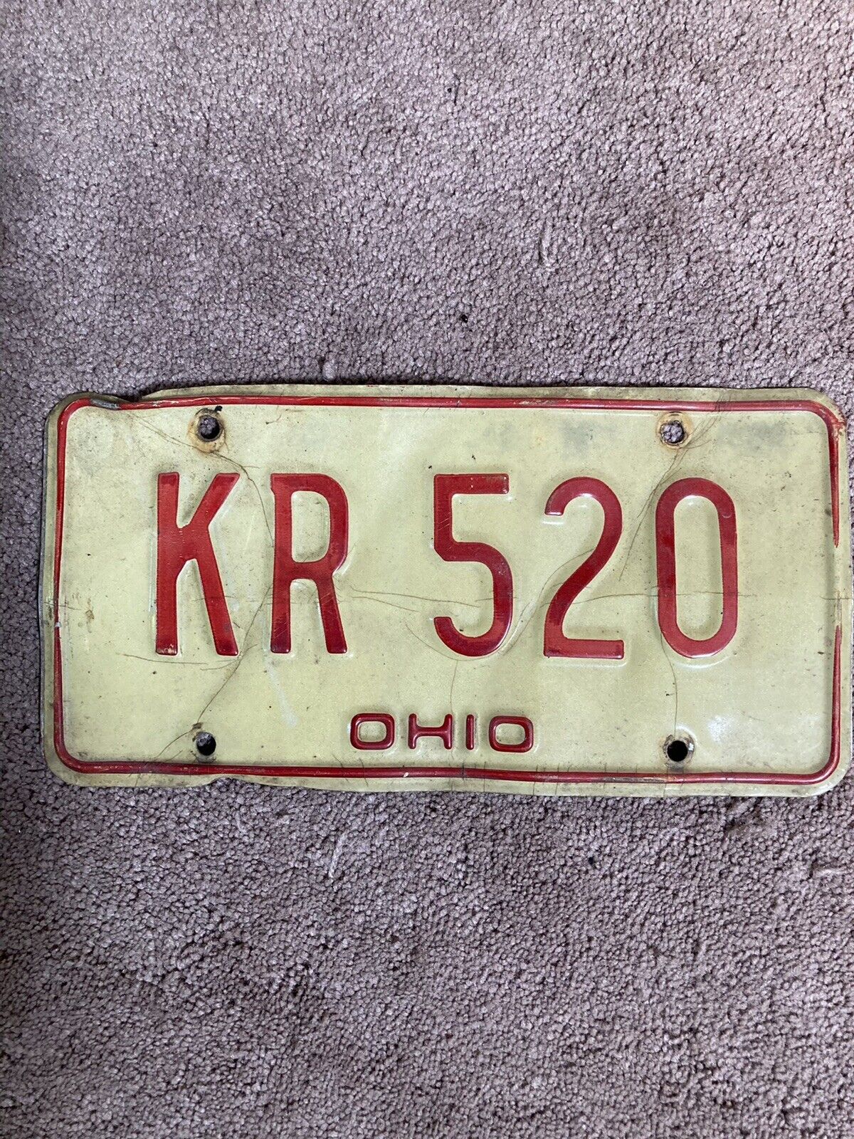 1976 Ohio License Plate - Kr 520 - Rustic