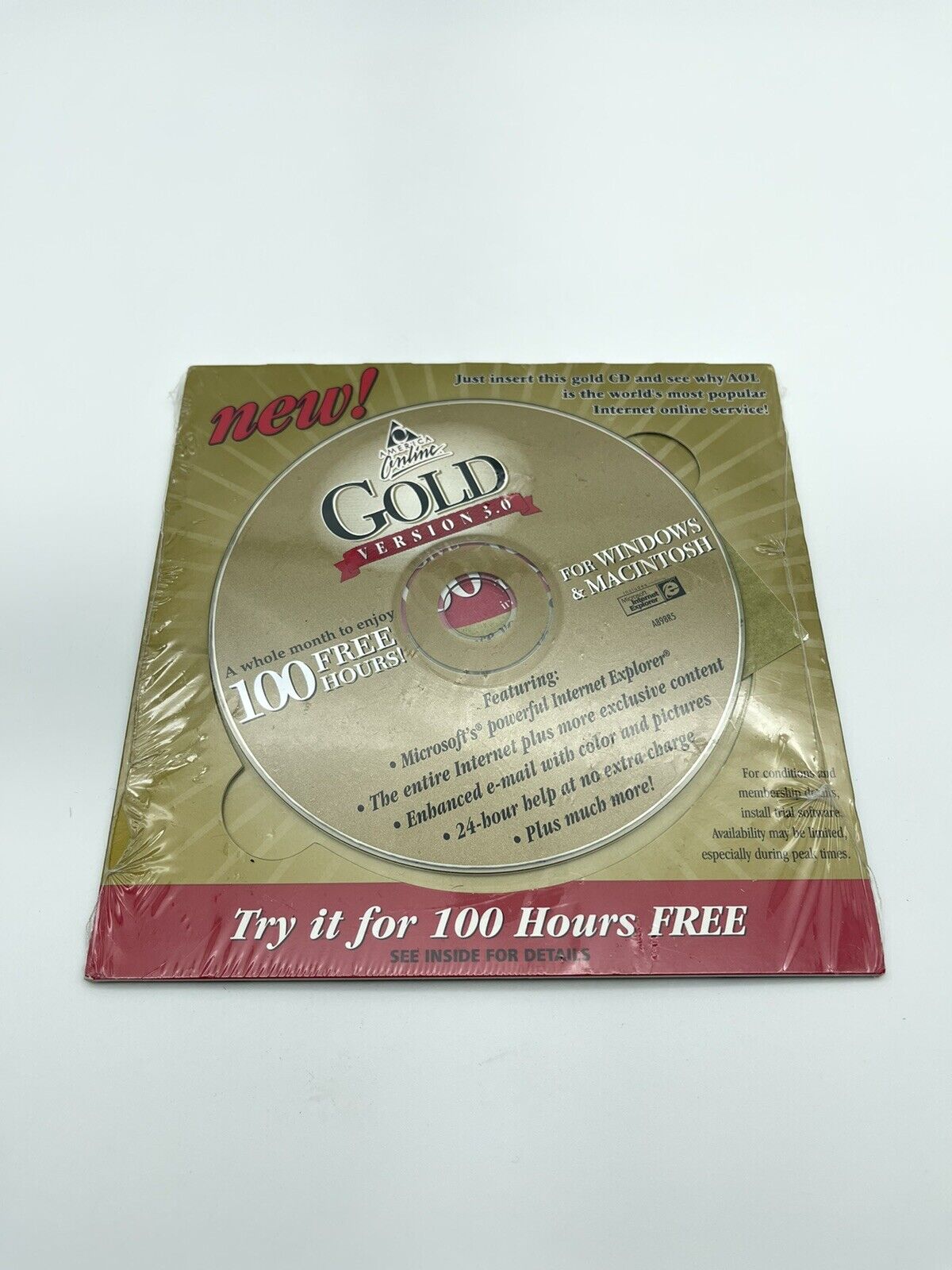 Aol America Online Gold Version 3.0 New & Sealed Cd-rom