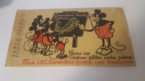 1930's Mickey Mouse Paper Calculator From 1934 Foreign.