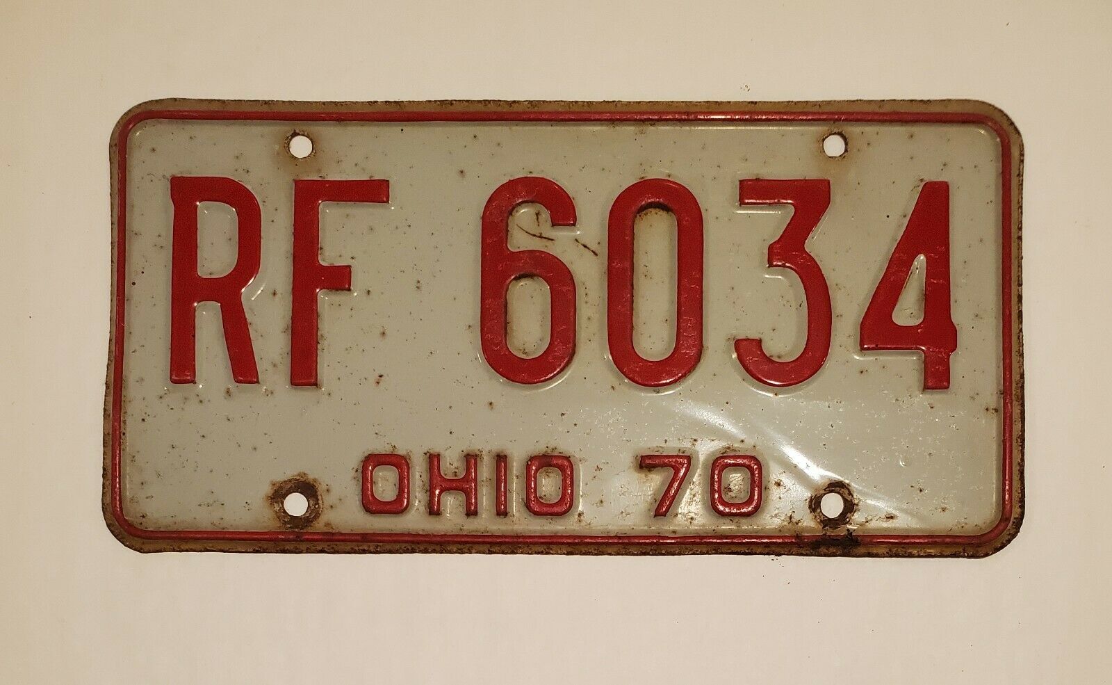 1970 Ohio License Plate Rf 6034