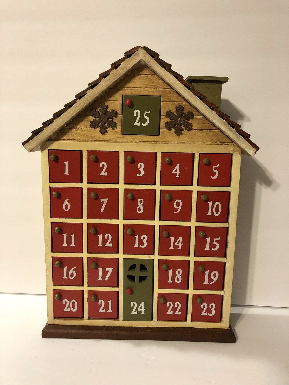 Advent Calendar Wooden Christmas House With 25 Doors Countdown Holiday Decor