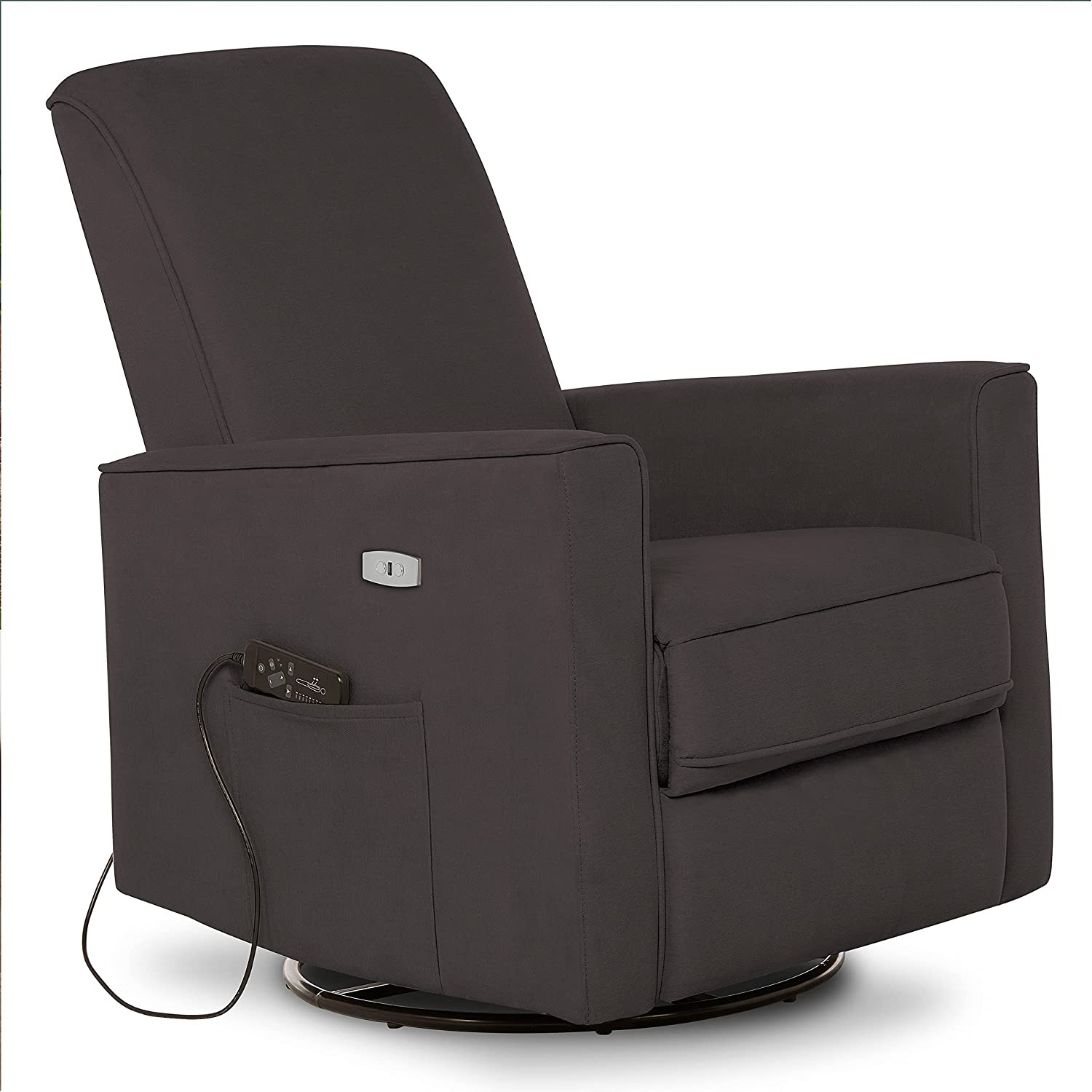 Evolur Harlow Deluxe Glider With Massager |recliner| Rocker In Charcoal