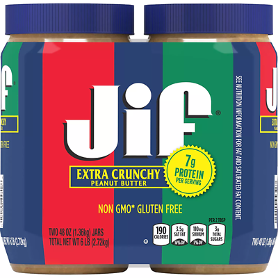 Jif Extra Crunchy Peanut Butter (48 Oz., 2 Pack)