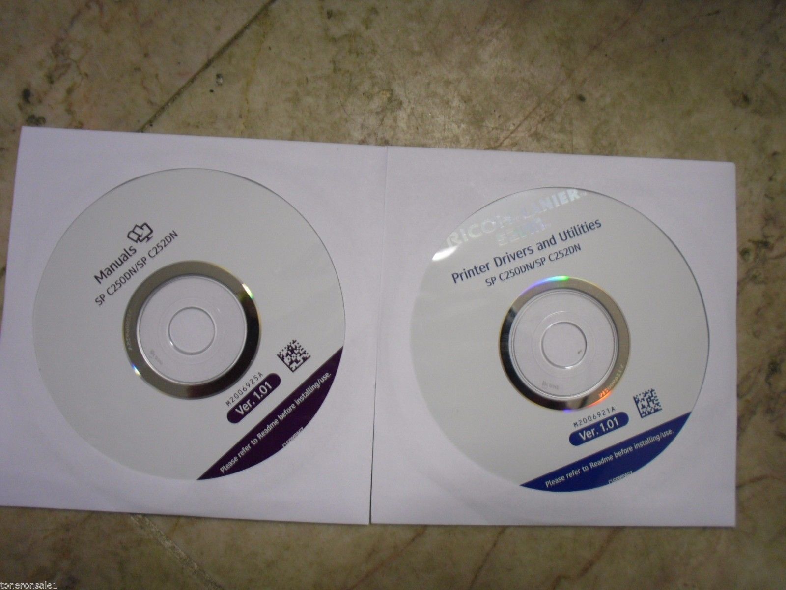 Genuine Ricoh Aficio Sp C250dn C252dn Manuals And Cd Printer Drivers Utilities