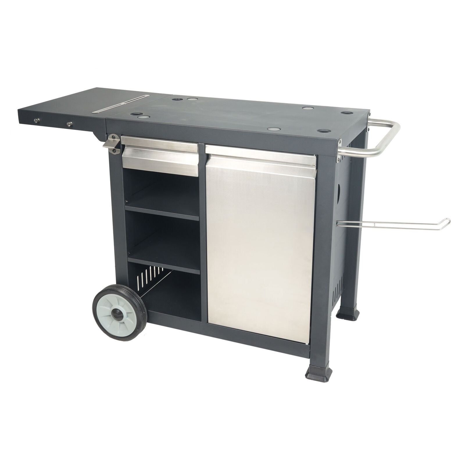 Razor Universal Rolling Prep Cart For Portable Outdoor Griddle And Grills, Black
