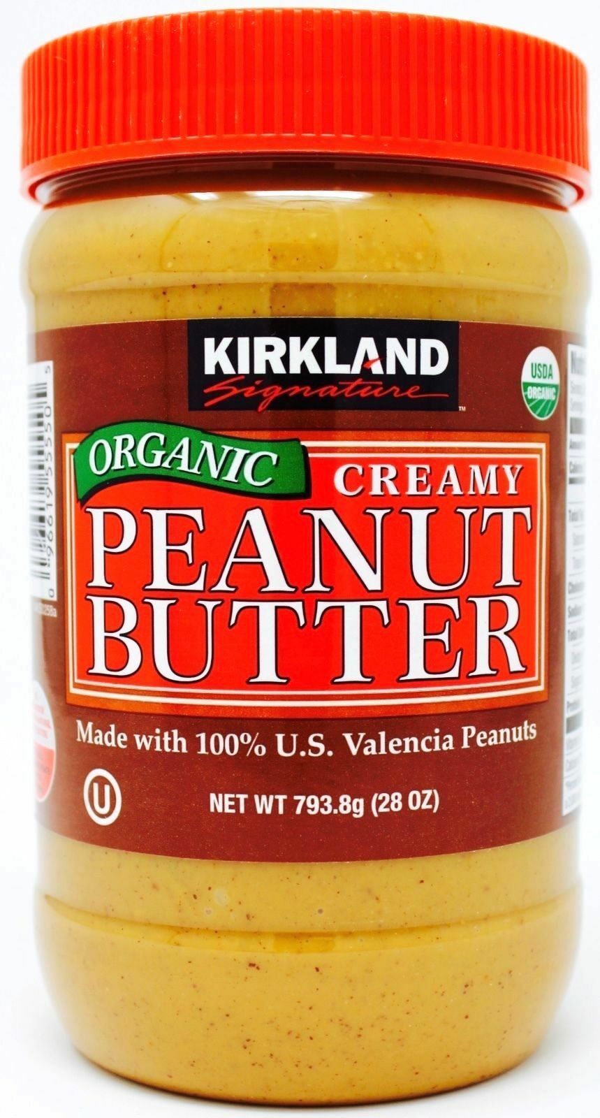 Kirkland Signature Organic Creamy Peanut Butter Usa Valencia Peanuts, 28 Ounces