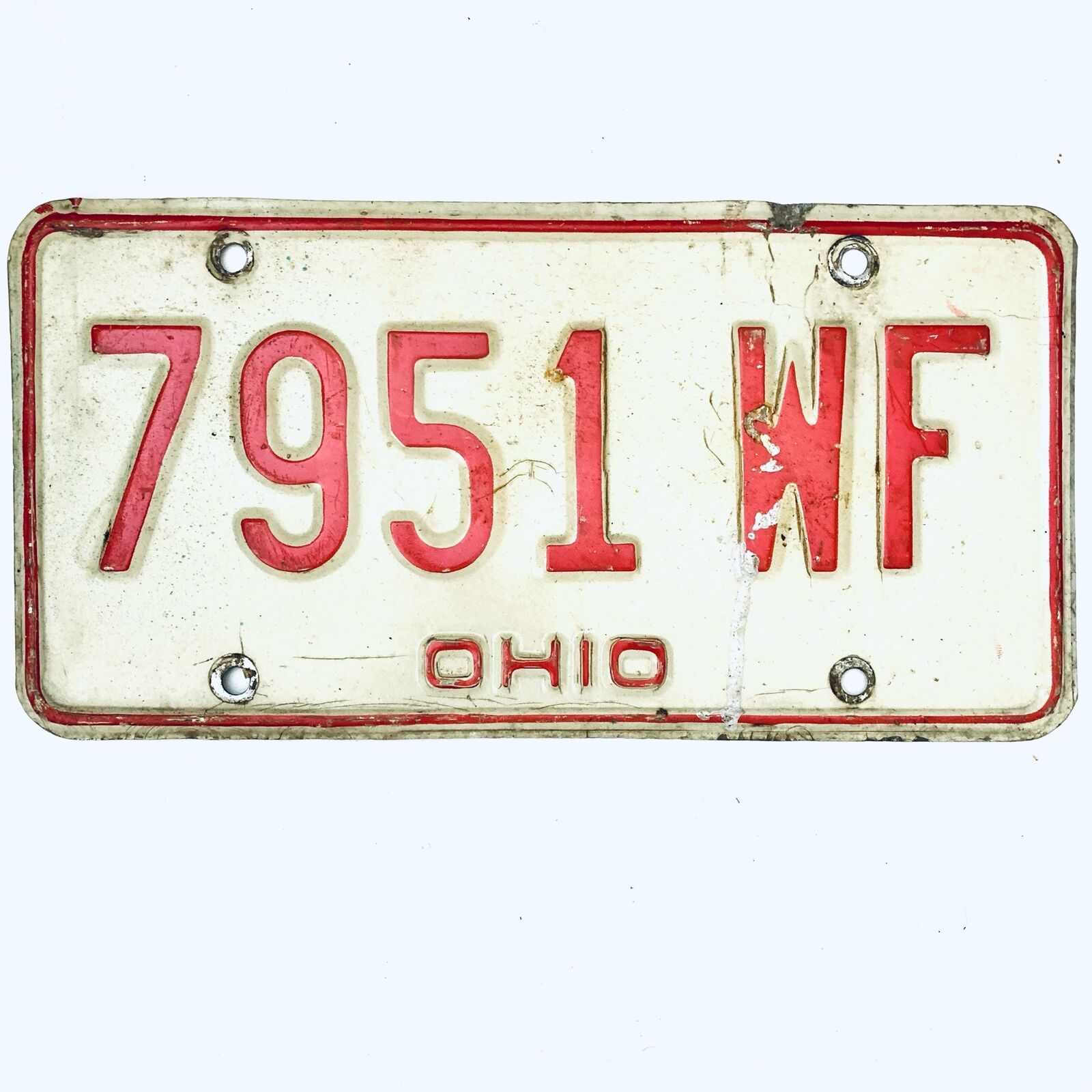 United States Ohio Base Passenger License Plate 7951 Wf