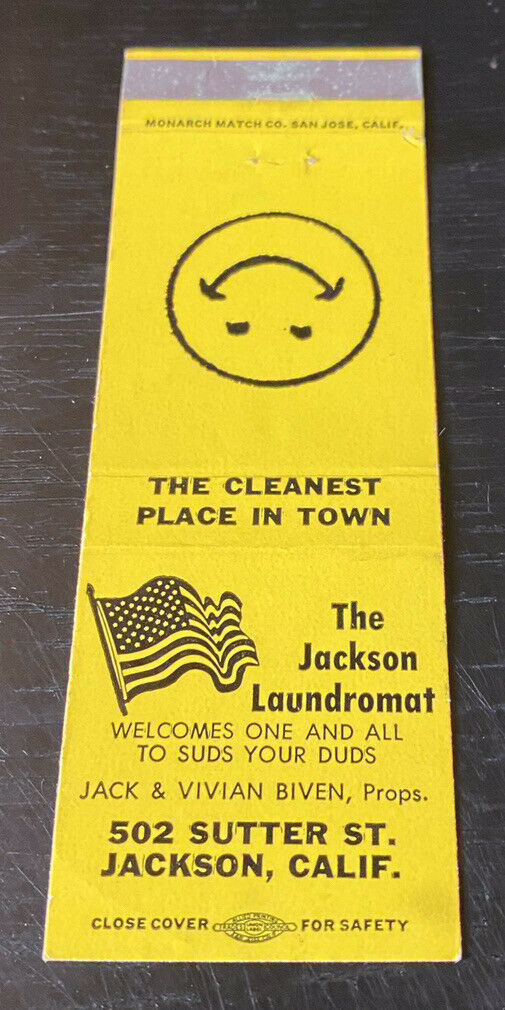 Matchbook Cover The Jackson Laundromat Jackson California