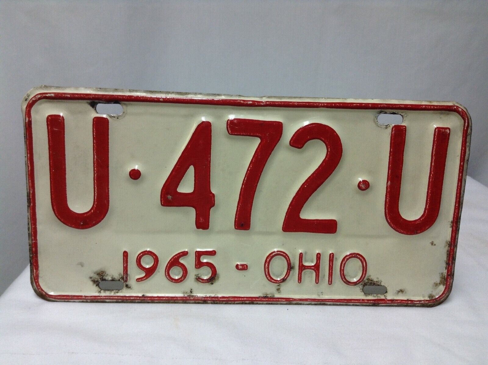 1965 Ohio License Plate U-472-u