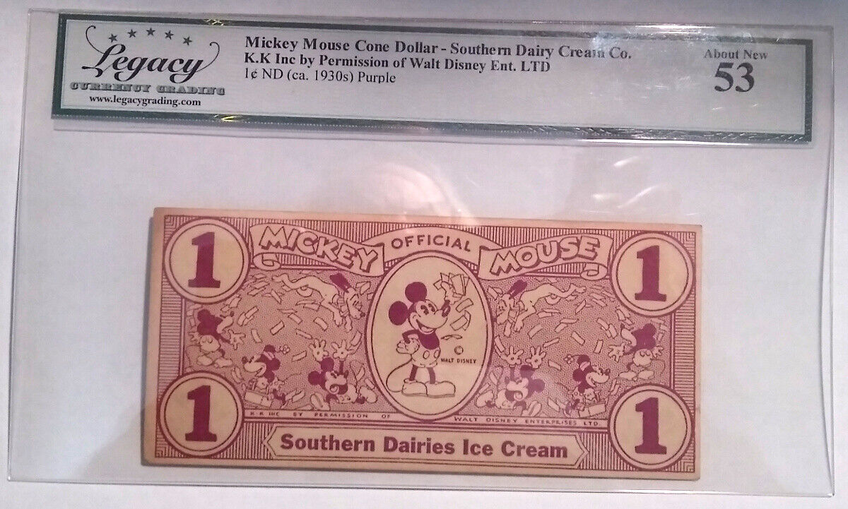 1930s Disney Mickey Mouse Cone Dollar - Purple - Rare Set Of Two