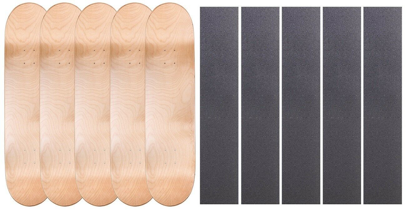 5 Pk Cal 7 Maple Skateboard Deck Multi-color 7.75" 8" 8.25" 8.5" With Grip Tape