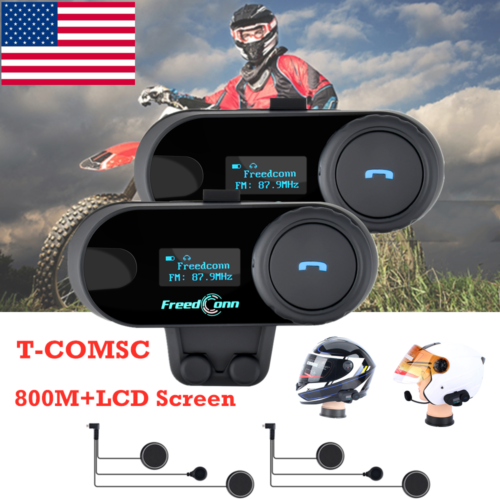 Freedconn Tcom-sc Bt Motorcycle Helmet Bluetooth Headset Intercom Interphone Lcd
