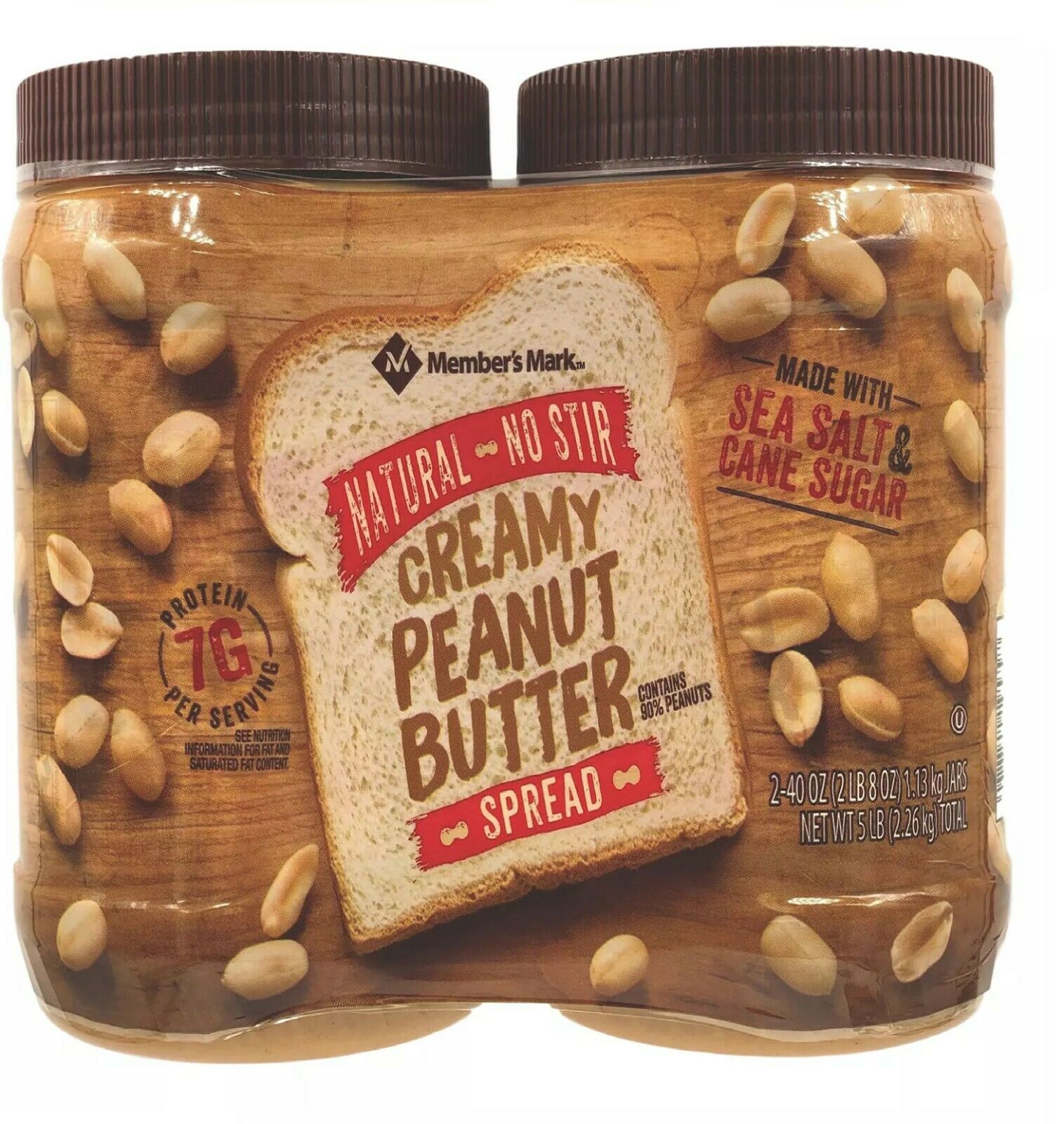 Member's Mark Natural No Stir Creamy Peanut Butter Spread (40 Oz., 2 Ct.)