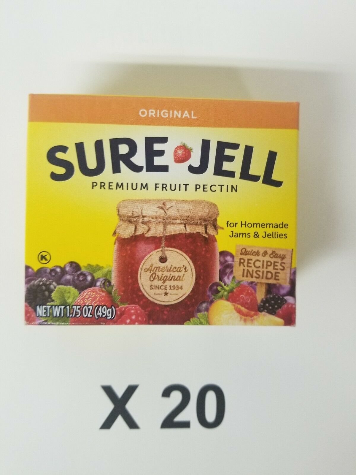 Sure Jell Original Premium Fruit Pectin 1.75 Oz  Lot Of 20 Expiration 02/2024