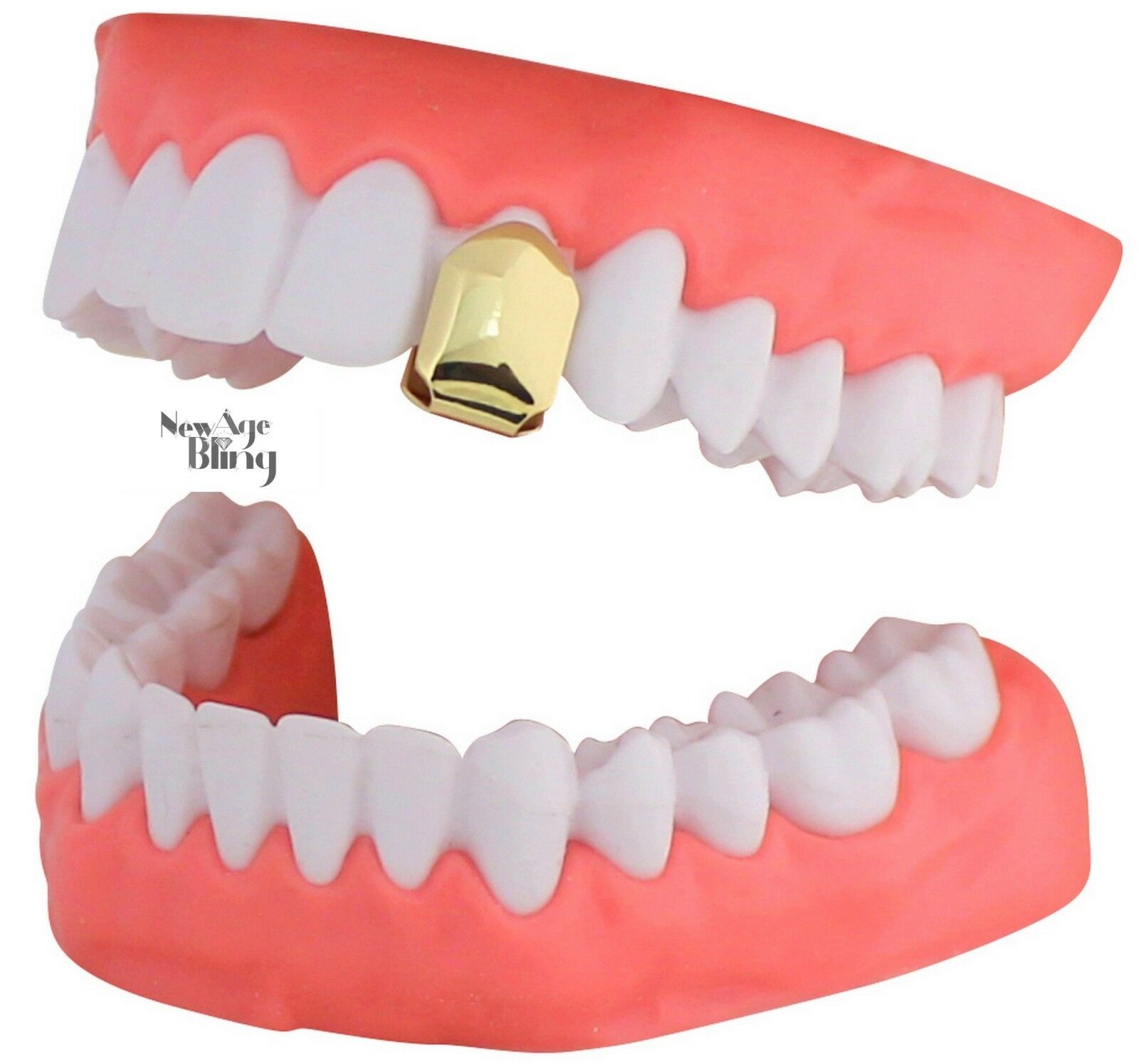 14k Gold Plated Small Single Tooth Cap Grillz Teeth W/mold Hip Hop Grill