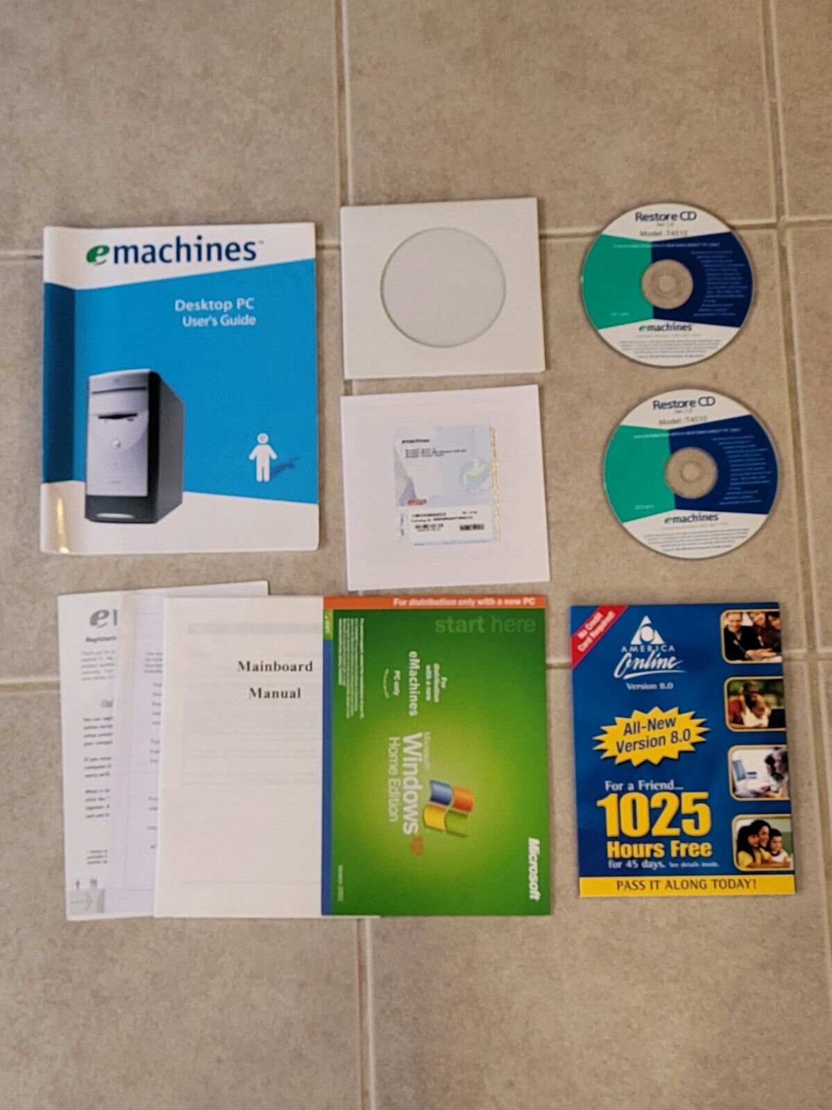 Emachines T4510 Pc Recovery Cd Discs Complete & User Guides Version 1.0