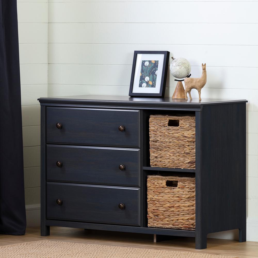 Cotton Candy 3-drawer Dresser With Baskets, Blueberry