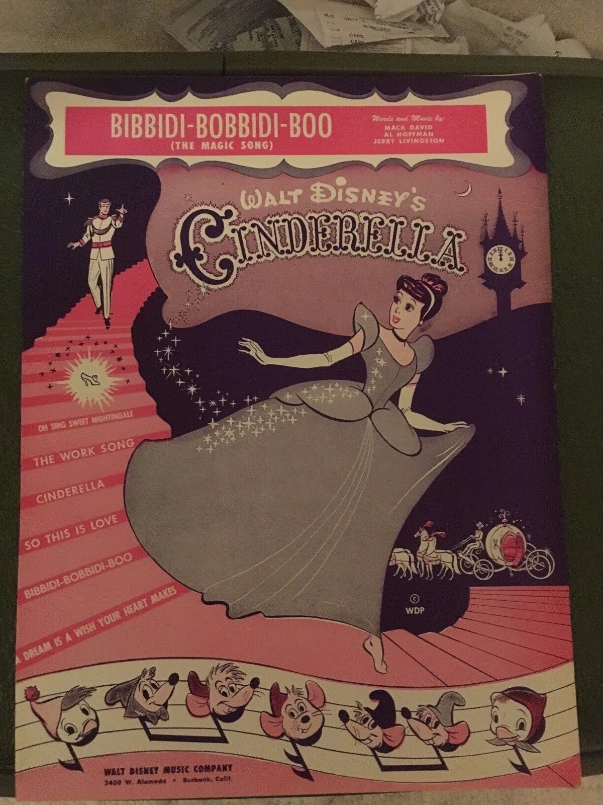Vintage 1949 Walt Disney's Cinderella Bibbidi-bobbidi-boo (the Magic Song) Music