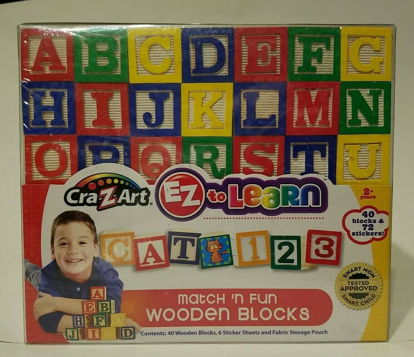 Wooden Alphabet Learning Blocks Abc & 123 Cra-z-art Ez To Learn Match N Fun New
