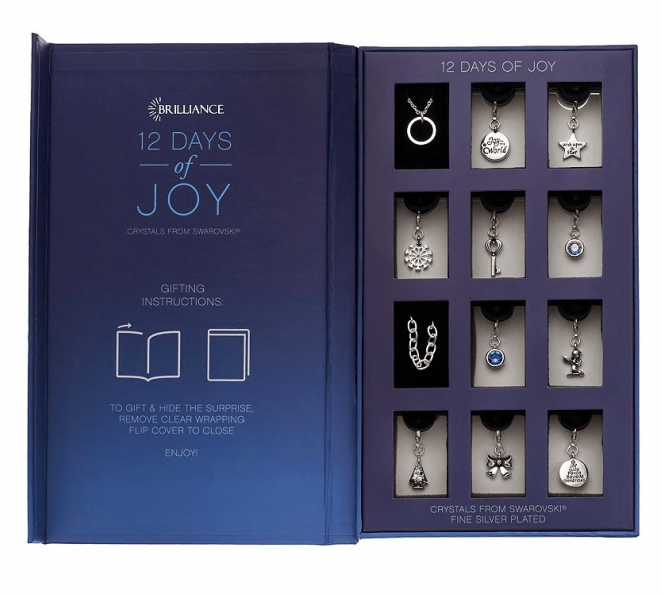 Advent Christmas Calendar Bracelet Necklace Swarovski Crystal Charm Jewelry Gift