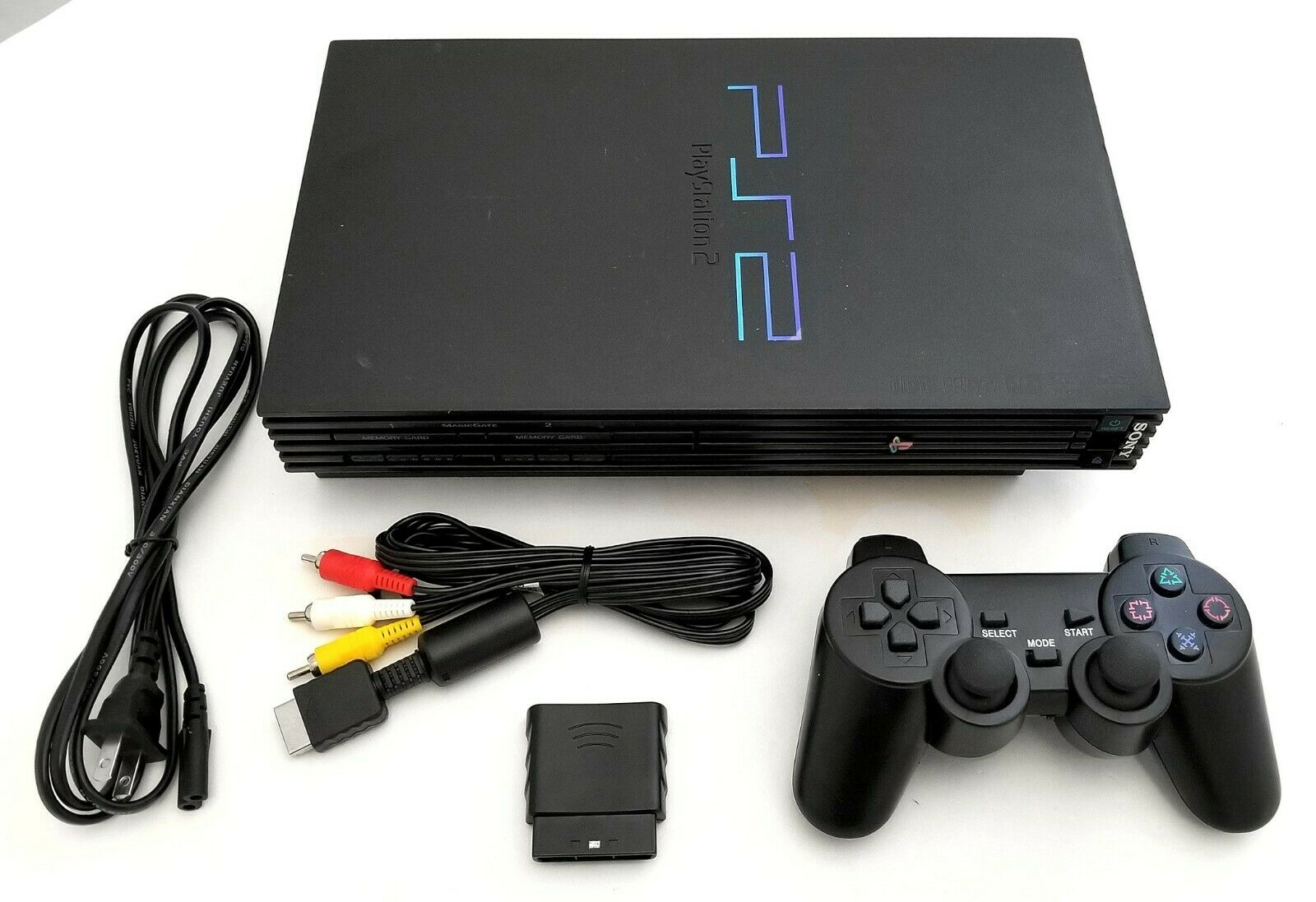 Original Sony Ps2 Gaming System Bundle Black Video Game Console Playstation-2
