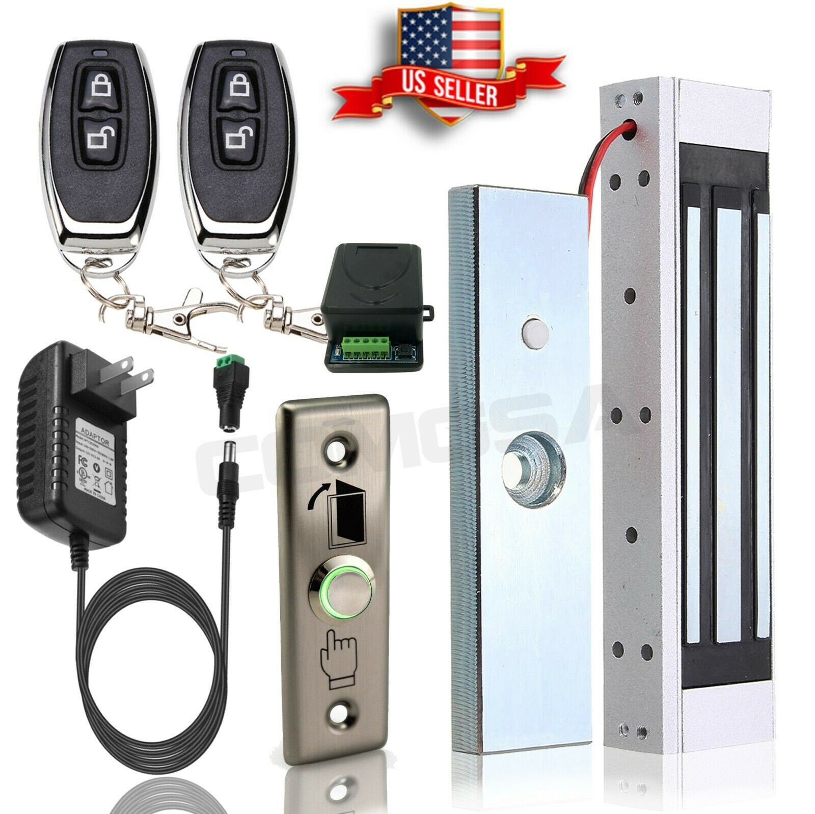 Door Access Control System, Electric Magnetic Lock, 2 Wireless Remote Controls