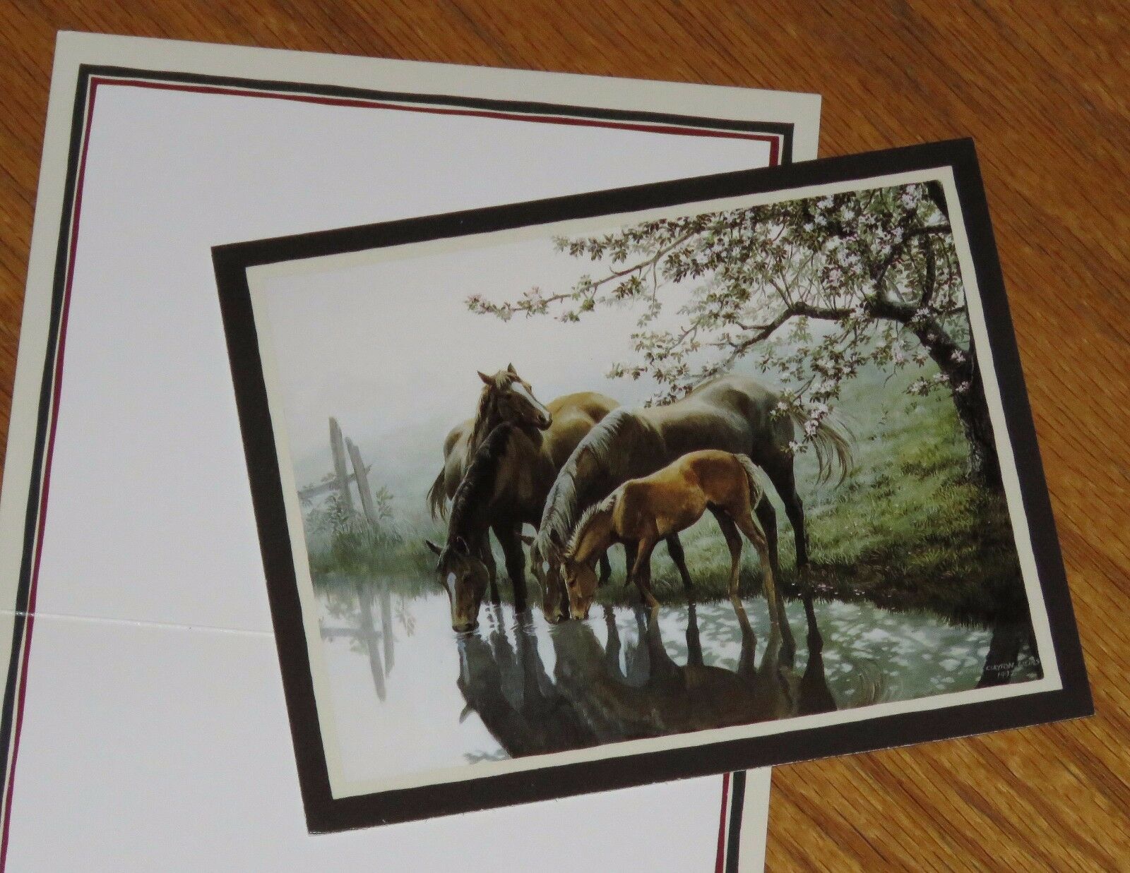 Persis Clayton Weirs - Taste Of Spring - Vintage Lang Horse Note Card 4ct