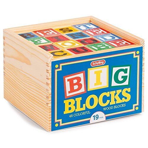 Schylling Toys Abc Big Blocks #abl - 48 Piece Wood Alphabet Blocks, Wood, Stack