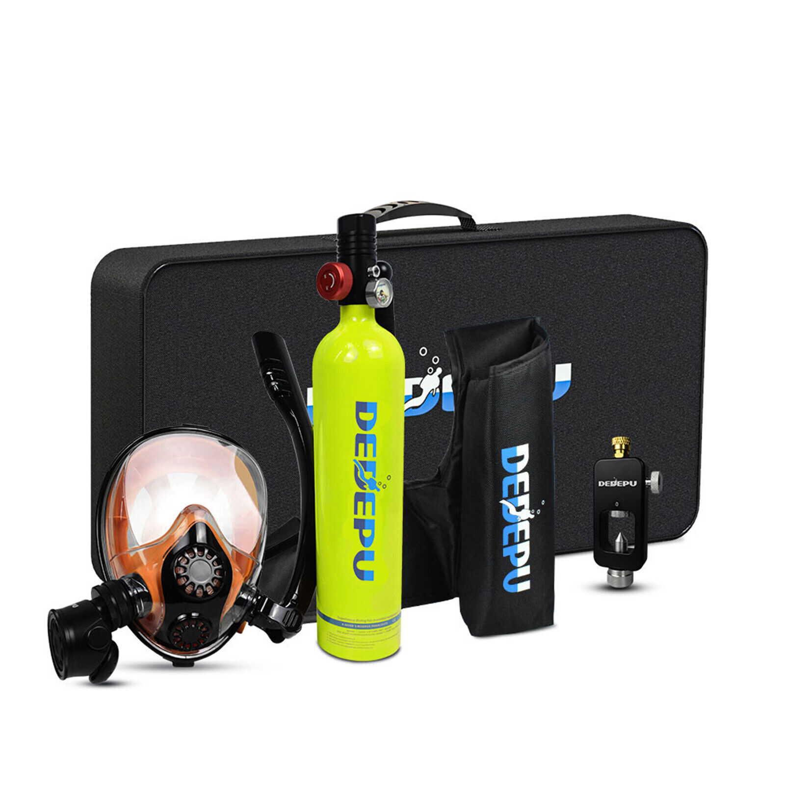 1l Mini Scuba Oxygen Cylinder Diving Set Snorkeling Breathing Equipment W/ Mask