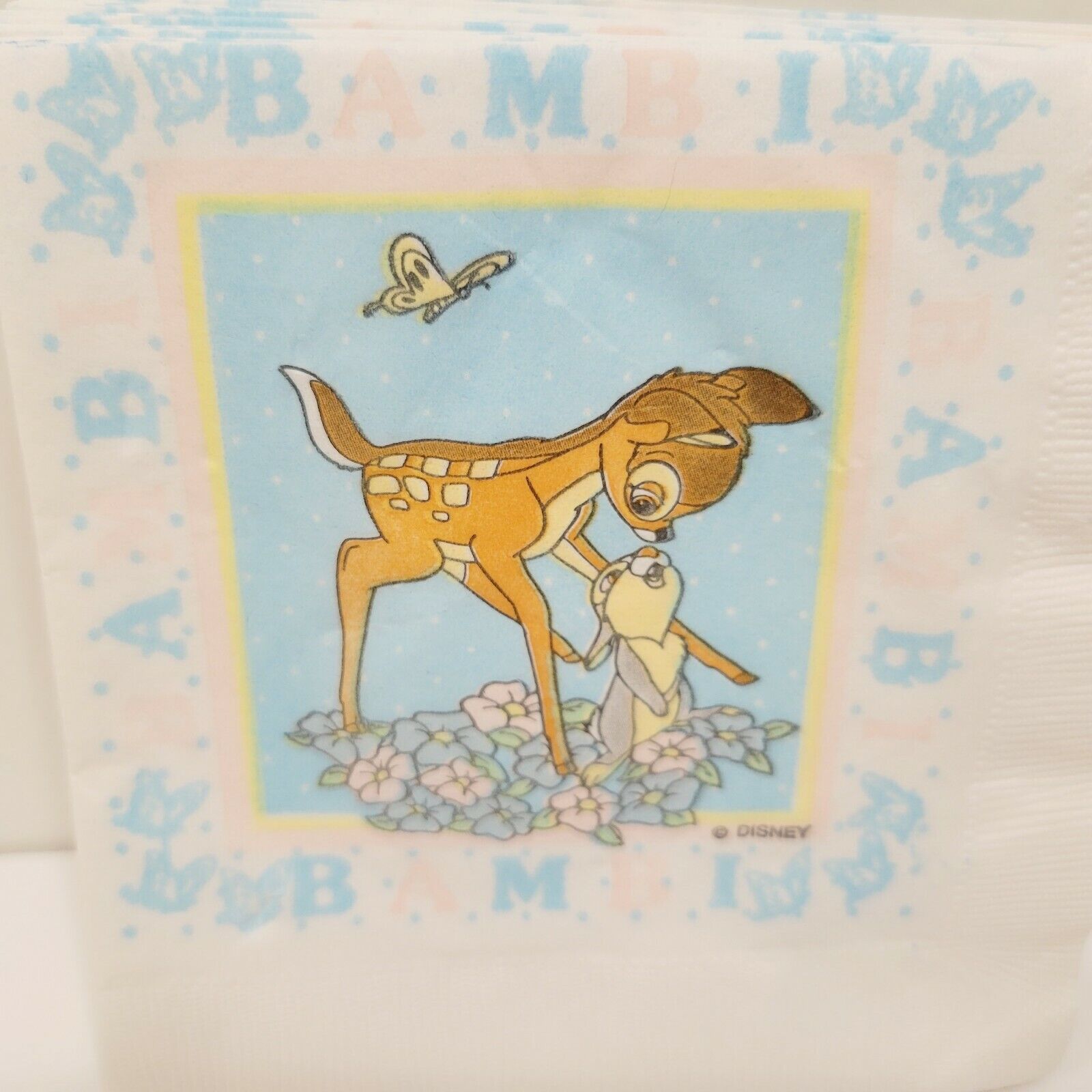 Lot Of 25 Vintage Disney Bambi And Thumper Novelty Party Napkins Paper Towels