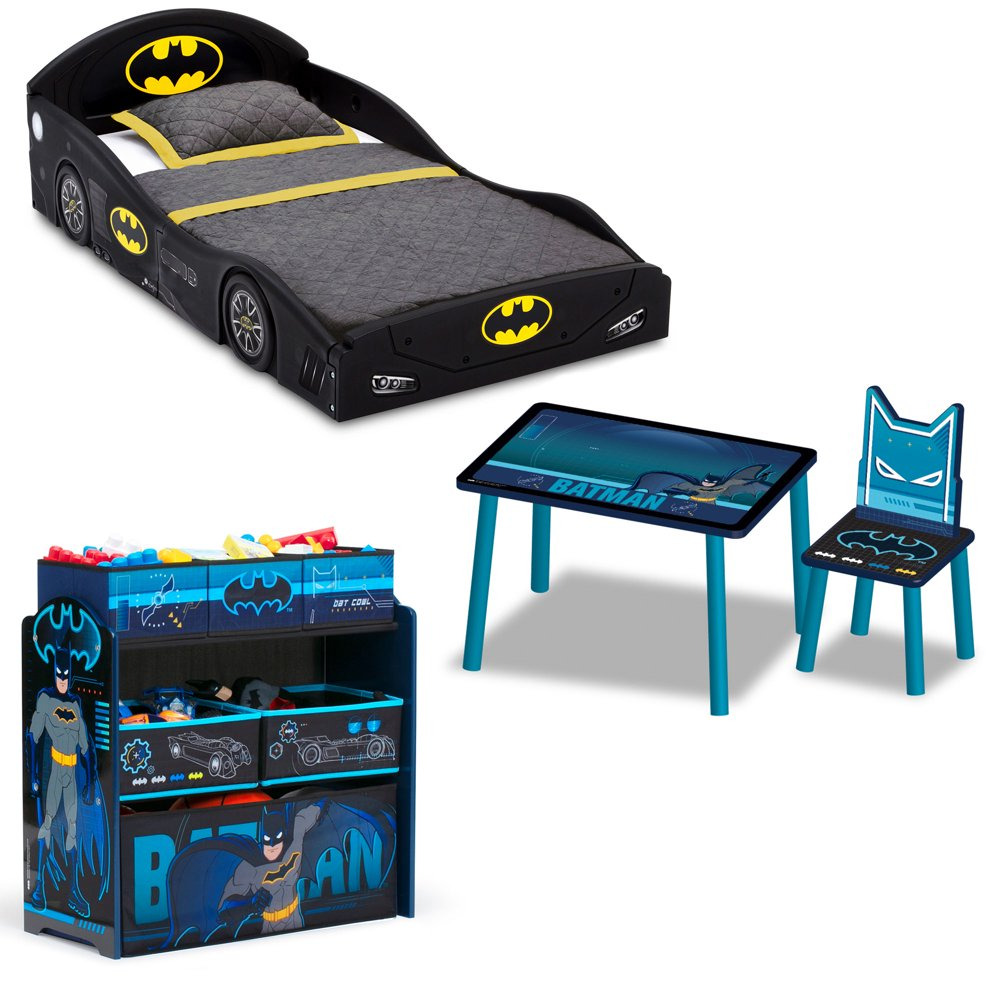 Batman Bed Desk Chair And Organizer Set Kids Furniture For Boy Bedroom Clearance