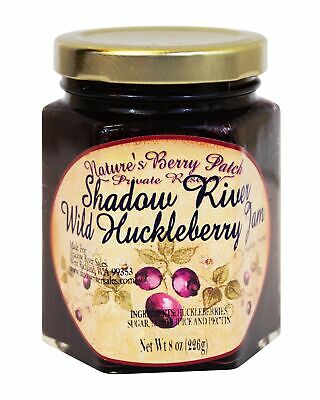 Shadow River Wild Huckleberry Gourmet Jam 8 Oz Jar Fruit Spread Preserves