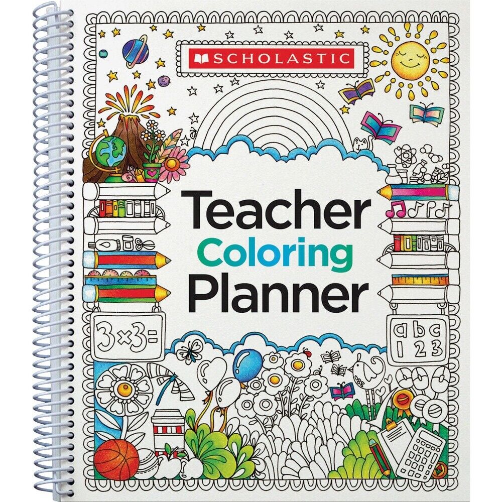 Scholastic Teacher Coloring Planner - Monthly, Weekly - Multi - 11.1" Height X