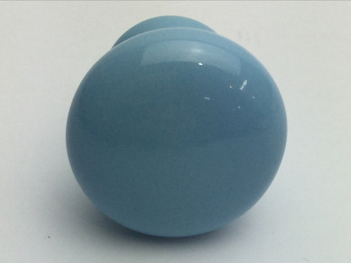 Porcelain Blue Round Cabinet Drawer Knob Pull New  #228183 Gate House 1.25"  (6)