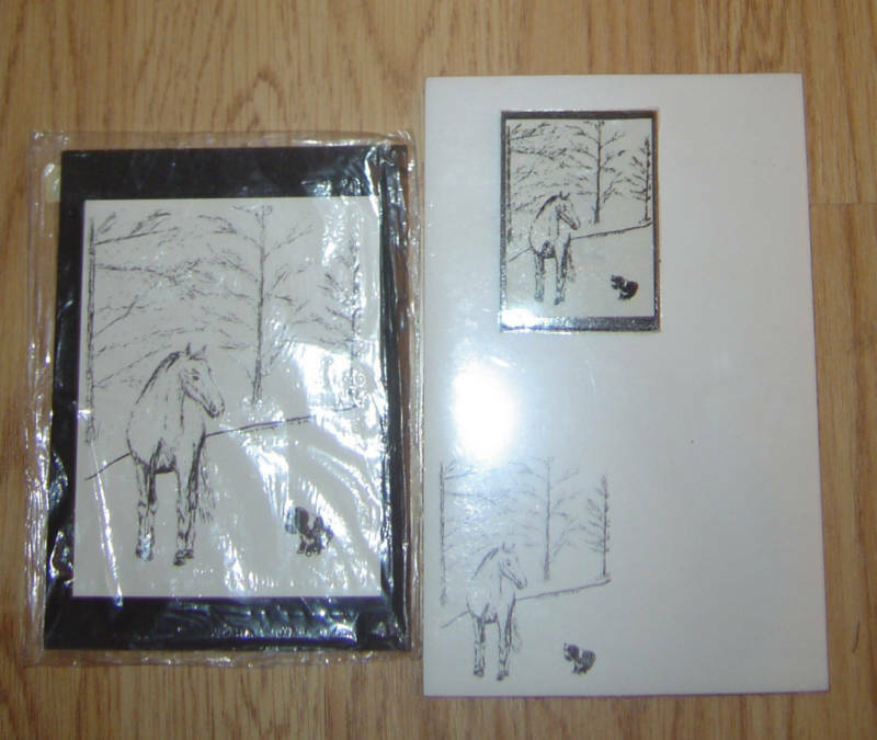 Horse And Dog Friends 3 Piece Set-notepad- Small Print And Magnet New