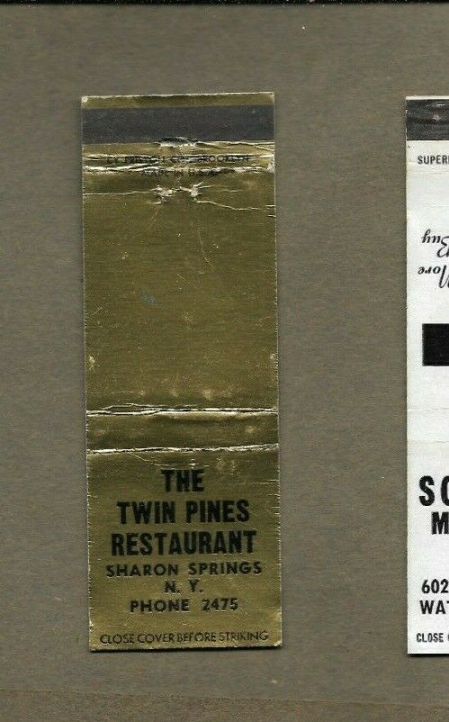 The Twin Pines Restaurant Sharon Springs New York Matchcover Lot 265