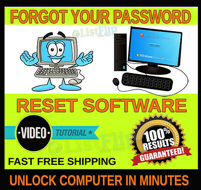 Unlock Computer Reset Admin Password Boot Software For Windows W/vid Tutorial Cd