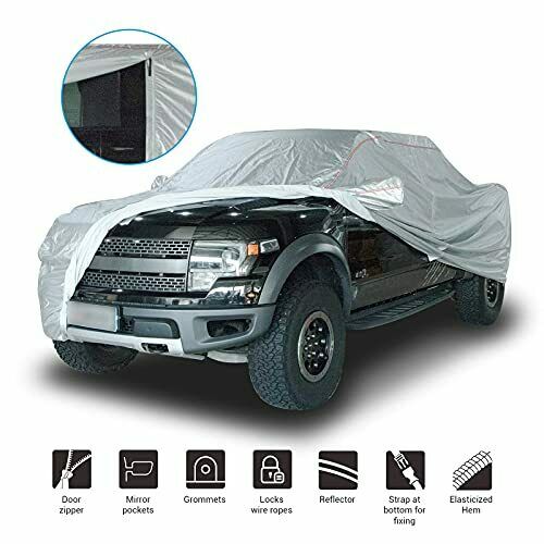 Shieldo Deluxe Truck Cover With Door Zipper, Durable Straps And Buckles Fit Ford