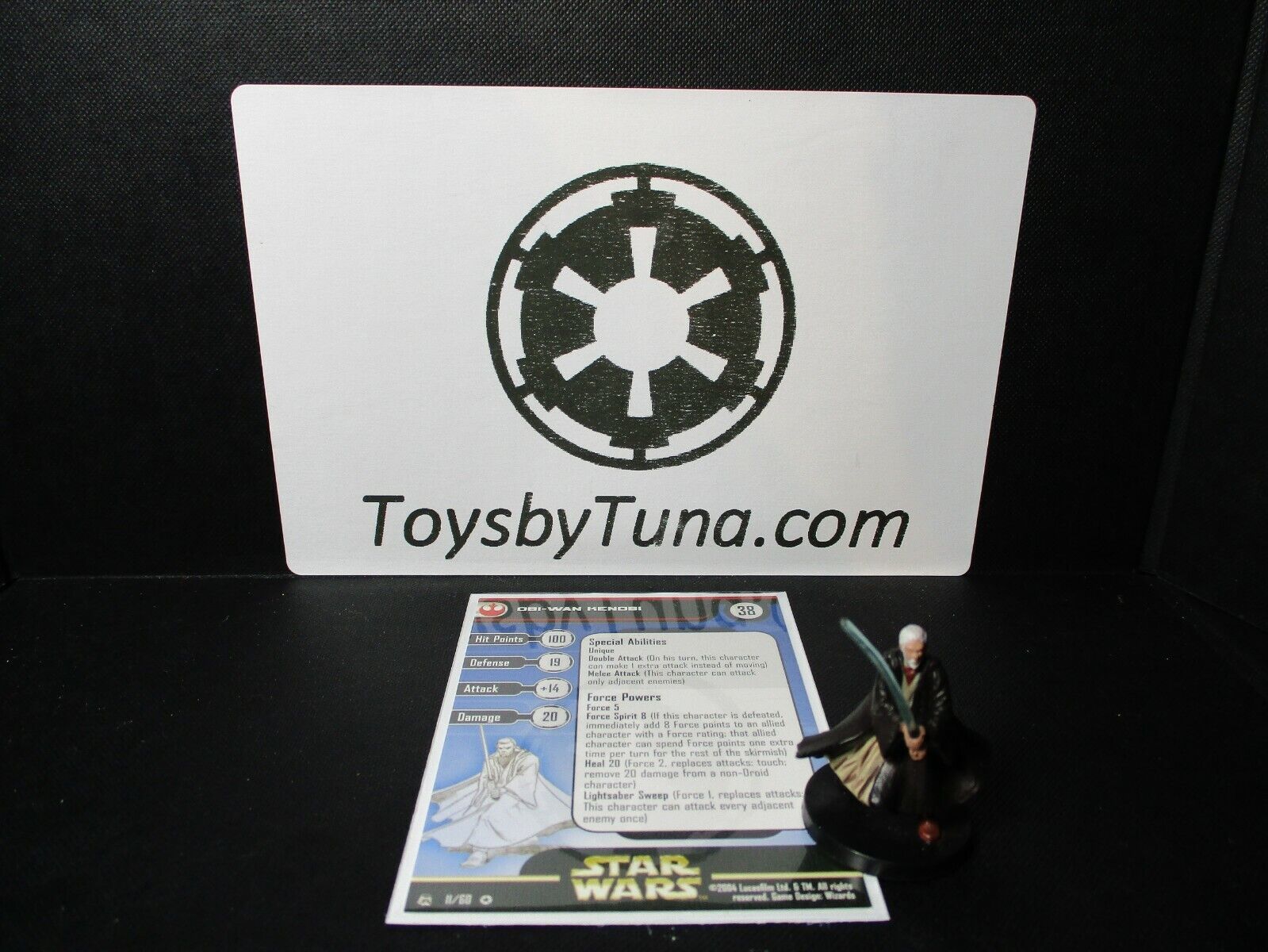 Star Wars Miniatures Obi-wan Kenobi Rebel Storm Rs W/ Card Mini Rpg Legion