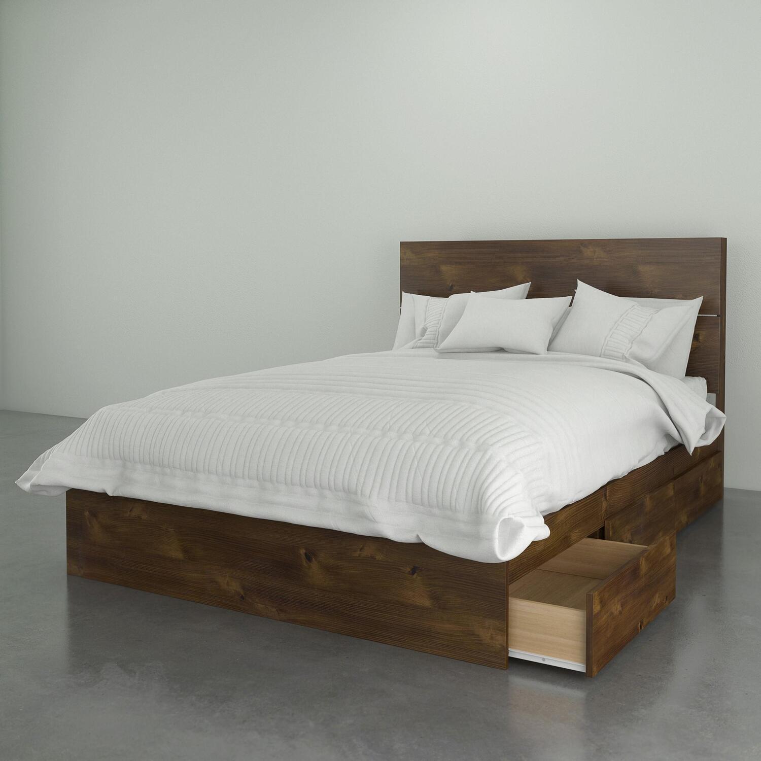 Nexera Full Size Platform Bed Set #402127, Truffle Truffle