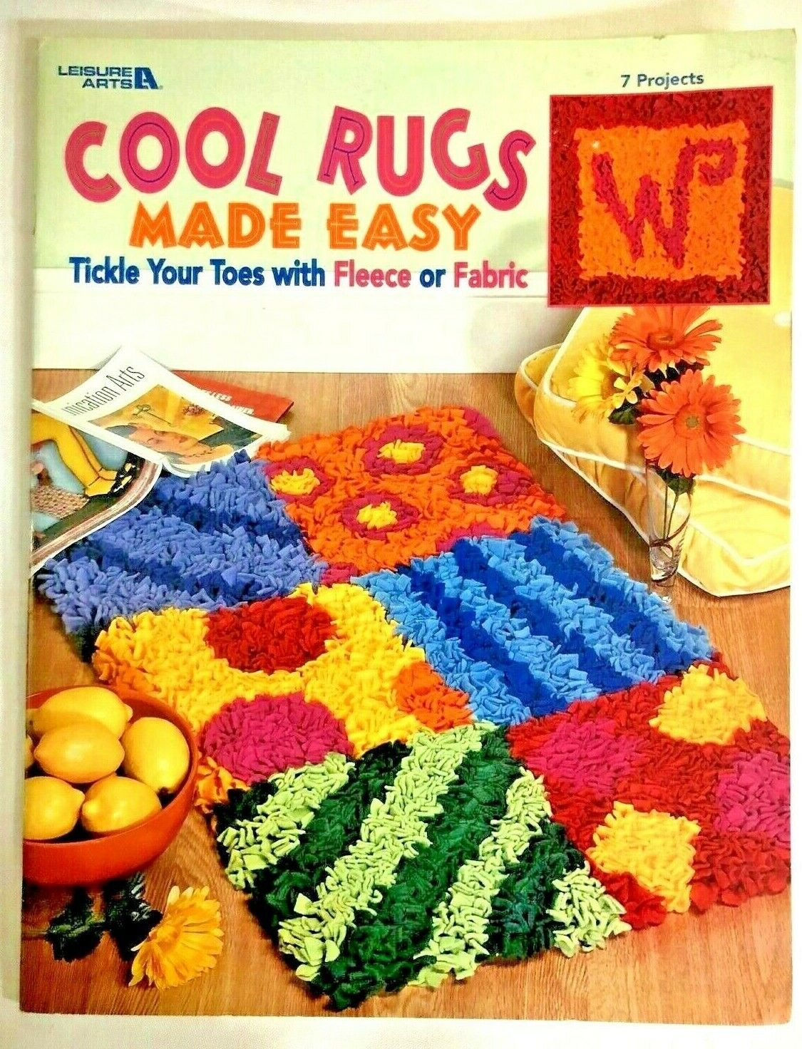 Cool Rugs & Pillows Made Easy Latch Hook Patterns Book 7 Designs Fabric & Fleece