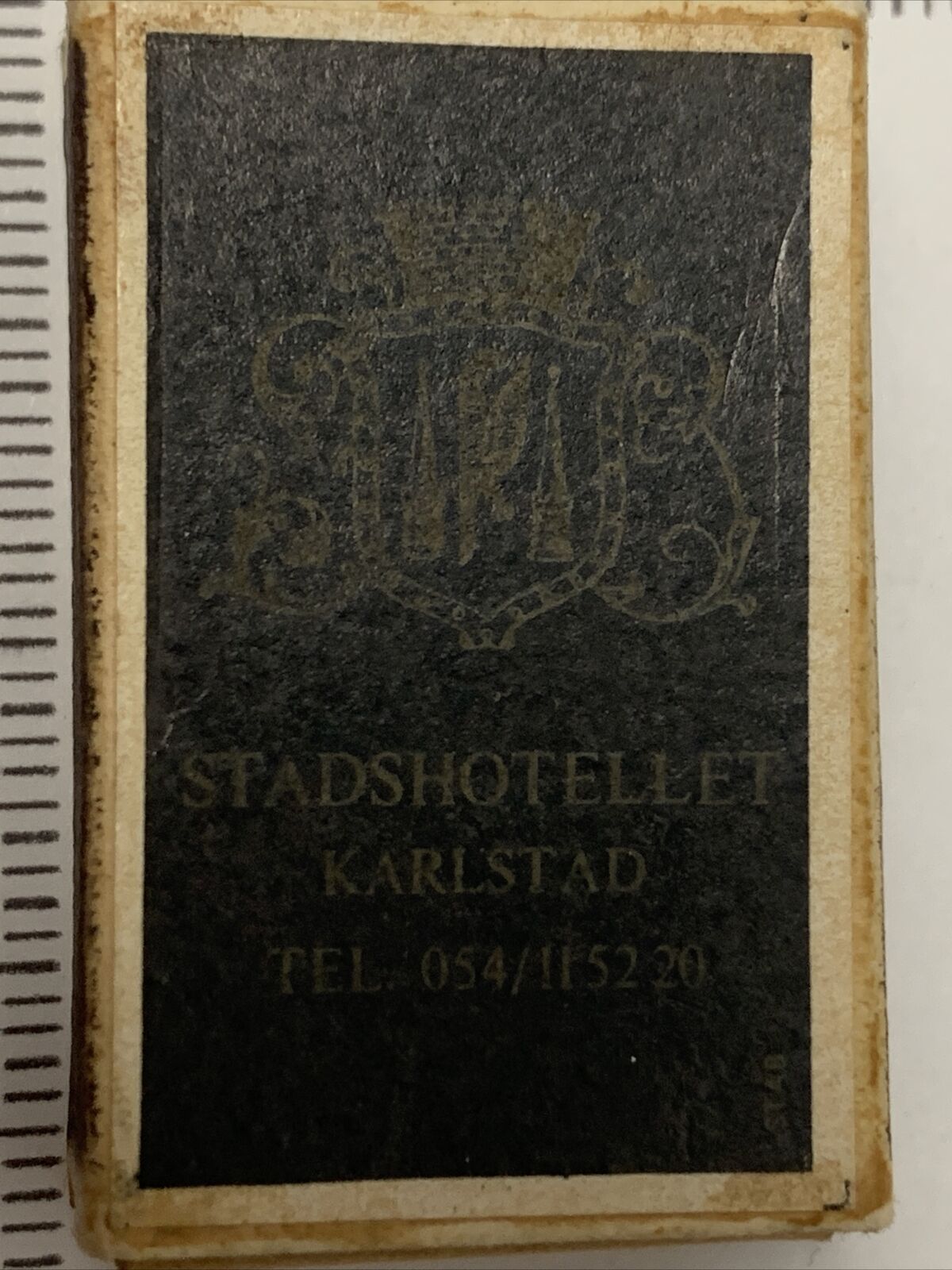 Vintage Matchbox With Wooden Matches Stadshotellet Radhuset Sweden Swiss Gmg