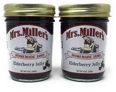 Mrs Millers Elderberry Jelly (amish Made) ~ 2 / 9 Oz. Jars, Ships Free