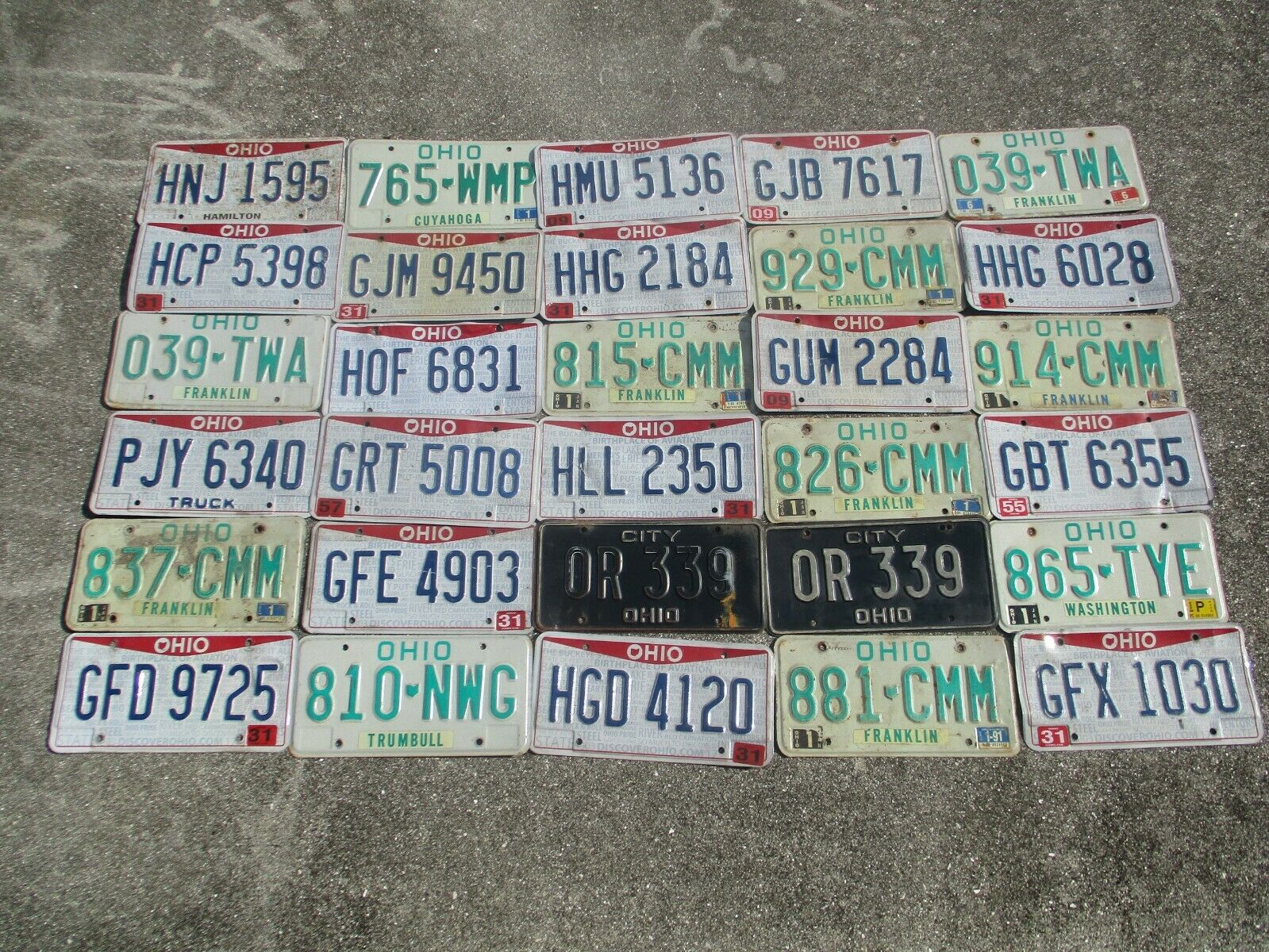 30 Ohio License Plate Lot For Collecting Or Decorating Man Cave