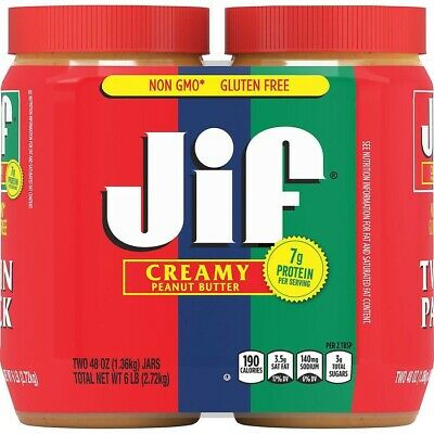 Jif Creamy Peanut Butter 48 Ounce 2-count (6lb Total)twin Pack